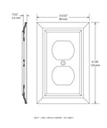 Technical drawing of Diamond Plate Single Toggle Switch Wall Plate 1 Gang ETL Certified Decorative Light Switch Cover dimensions