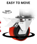 Close-up of wheel from 3 Ton Portable Gantry Crane With 8.53 Ft Wide Span And 8.53 To 12.47 Ft Adjustable Height Manual Trolley Lift System