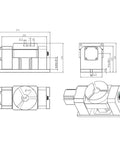 Rock Solid 4th And 5th Axis Rotary Dividing Head With 50 To 1 Harmonic Reducer Gearbox and Motor Hysteresis technical drawing views