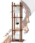 Premium Wood Base And Glass Ice Drip Cold Brew Coffee Maker With Adjustable Stainless Steel Valve Three Liter Tall Tower Brewer.