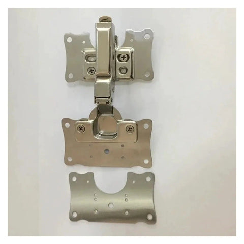 Rotating Concealed Cabinet Hinge Set stainless steel components displayed for furniture hardware installation
