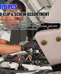 Rig Ready Automotive Screws And Clips Assortment Kit 170 Piece Set used for car door panel installation and repairs.