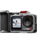 Grip Kit For DJI Action 5 Pro 4 3 With Cage, Handle Holder Bundle, showing ergonomic handle and slip-proof grip.