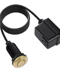 Brushed Gold Garbage Disposal Switch Kit With Cordless Air On Off Button for Food Waste Disposer, 3.5-Inch Push Button