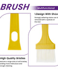 Yellow cleaning brush with shovel design and high-quality bristles, compatible with VF3500 Replacement Filter For Ridgid 3 To 4.5 Gallon Wet Dry Vacuums With 3 Layer Filtration And Cleaning Brush Beefed Up Heavy Duty Shop Ready Compatible WD3050 WD4070 WD4080 WD4522 4000RV 4500RV 1 Pack.