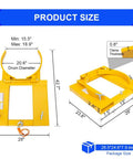 Heavy Duty Dmc Drum Grabber With 1500 Lbs Capacity Single Fork Mounted Design And Hinged Folding Arms dimensions illustration