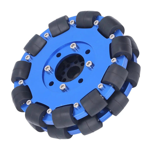 Omnidirectional Mecanum Wheel 5 Inch High Strength Aluminum Alloy Hub For Toy Robots And DIY Projects with black rollers