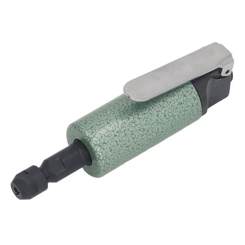 Heavy Duty Pneumatic Die Grinder 25000 RPM Lightweight Compact Air Powered Tool with green textured grip and black nozzle.