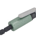 Heavy Duty Shop Workhorse 25000 Rpm Pneumatic Air Die Grinder with quarter inch hex chuck, green handle, sleek metal lever design.