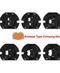 B-shape type crimping dies for Heavy Duty Pneumatic Terminal Crimping Tool With No Sweat Air Pressure Adjustment.