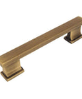 10 Pack Brushed Antique Brass Cabinet Pulls 4 Inch Center To Center 102mm Contemporary Cabinet Hardware For Kitchen And Bath Includes Mounting Screws Five And One Sixteenth Inch Length Half Inch Wide One Inch Projection