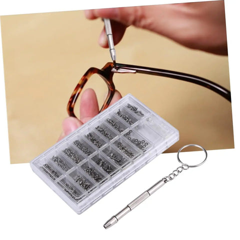 All In One Glasses Repair Kit With Screws Nuts Screwdriver Tweezers And Cloth For Sunglasses And Eyewear Maintenance Quick Fixes