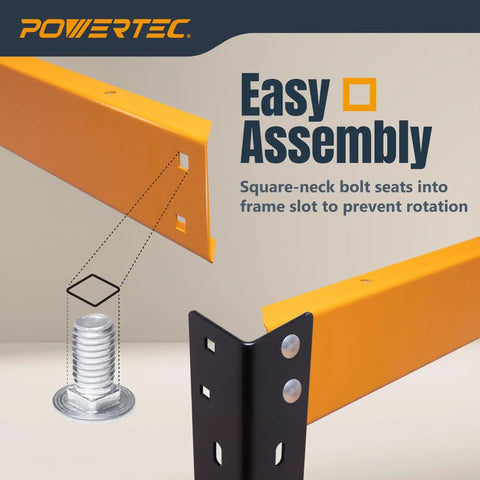 Rock Solid Heavy Duty Tool Stand Base With 400 Pound Load Capacity And Adjustable Height Leveling Feet For Router Tables And Miter Saws And Benchtop Gear In The Home Shop, showcasing assembly details with square neck bolts.