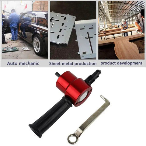Double Headed Sheet Metal Nibbler Cutter With Adjustable 360 Degree Heads, Includes Handle And Wrench, used for car repair