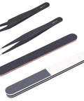 Close-up of tweezers and files from Ten Piece Model Tools Craft Set For Beginners To Pros Modeler Building Kit With Handy Tools