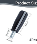 4 Pcs Revolving Handwheel Handles With M6 Male Threaded Stem Zinc Alloy Steel Powder Coated Black Finish product size