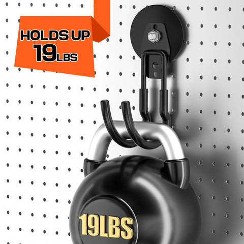 Heavy Duty Magnetic J Hooks Set With Anti Slip Layer For Metal Cabinets Garage Shelves And Garden Tools Beefy Build For Hanging Large Items Like Buckets Hoses And Tools Black Three Piece Set
