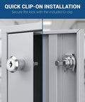 Hefty Silver Universal Cam Lock For Toolboxes Cabinets And Furniture Drawers Featuring Top Shelf 180 Degree Rotation No Fuss Swap Durable Iron Housing with U-clip installation.