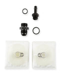 Beefy Drop In Dual Electric In Tank Fuel Pump Kit At 900 Lph Built On Heavy Duty Billet Aluminum For Gas Or E85 Builds Rock Solid Clamping Design Snaps Straight Onto Your Stock Sender showing hardware components including connectors and seals.