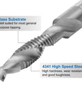 Combination Drill And Tap Bit Set For SAE And Metric Threads With Quick Change Adapter Covers SAE Six Thirty Two NC To One Quarter Twenty NC And Metric M Three To M Ten Pro Grade For Through And Blind Holes DIY Friendly For Any Job, 4341 HSS tap bit