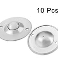Top Notch Carbon Steel Ball Casters 1 Inch Diameter Heavy Duty 10 Pack Flange Roller Wheels with 5mm Mounting Holes, polished design