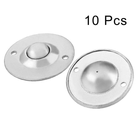 Top Notch Carbon Steel Ball Casters 1 Inch Diameter Heavy Duty 10 Pack Flange Roller Wheels with 5mm Mounting Holes, polished design