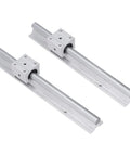 2 Pack 300mm Steel Linear Rail Guide With SBR16 Slide Block For CNC Machines And Automation Projects on white background