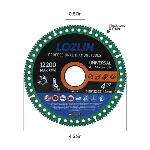 Ultra Thin 4.5 Inch Diamond Cutoff Wheel For Angle Grinder That Chews Through Ceramic Tile Porcelain Tile Marble Granite Stone Metal Rebar PVC