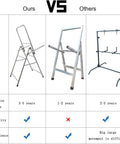 Comparison chart of Lightweight Aluminum Archery Target Stand For Bag Targets And EVA Foam Targets with two other stands, showing durability.