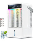 Portable 1500ml Tank Mini Evaporative Air Cooler With Remote And 2 To 10H Timer 5 Speeds Personal AC Fan For Office Desk Camping Travel