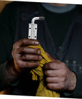 Heavy Duty Spring Loaded Latch Kit 2 Pcs Thickened Iron Safety Pins for Cabinets Mechanical Hinges Man Holding Pin