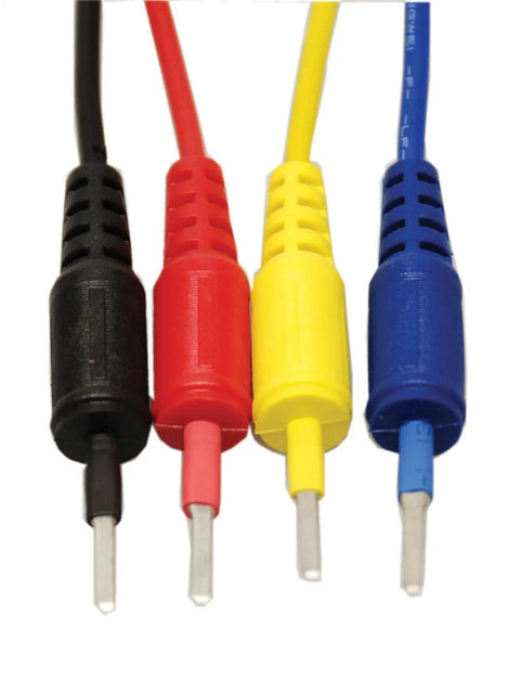 Colorful leads from 54 Piece Automotive Connector Test Kit With Beefed-Up Silver Finish And Rugged Case, showing connectors.