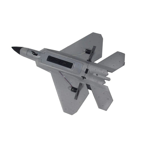 Top view of F22 RC Plane Ready To Fly Remote Control Aircraft 2.4GHz 2 Channel Glider For Beginners Easy To Fly Fighter Jet Style RC Airplane