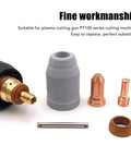 Solid Crafted 1.5Mm Copper Nozzle Electrode Kit With 10 Pieces For PT100 Series Plasma Cutter components including nozzles and electrode.