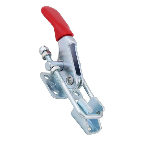 Check Out These Heavy Duty Latch Toggle Clamps With 360lb Holding Capacity. Perfect Grind Tool For Welding And Auto Work That Really Slaps And Keeps It Secure While You Finish The Build Right Now. red handle steel toggle clamp with threaded bolt