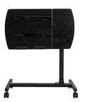 Crush Your Daily Grind With This Rock Solid Adjustable Height Rolling Computer Desk Featuring Lockable Casters And Portable Standing Workstation For Home Office Smooth Mobile Laptop Station Black, side view.