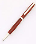 Premium Slimline Pen Turning Kit With 10 Pack Assorted Fly Metallic Finishes Including Gold Black Chrome Gun Metal And Copper Plus Cross Style Refills For Crafting Dope Custom 7mm Ballpoint Pens with polished wood body and silver accents.