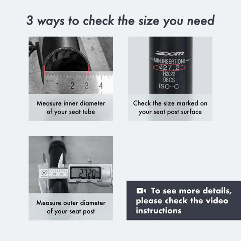 Guide to measuring size for Bike Suspension Seatpost Shock Absorber Damper Post For 27.2 30.9 31.6 Mm Aluminum Body