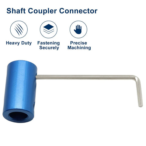 Rigid Shaft Coupler 8mm To 8mm Aluminum Alloy, 6 Pack, blue with L wrench, high precision connector for motors and 3D printers, DIY projects