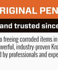 Kroil Original Penetrant signage stating 'Used and trusted since 1939' highlighting industrial use and popularity for tough spaces.