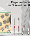 Must-Have Pagoda Hex Screwdriver Bits Set With S2 Steel Magnet Hold For Power Impact Driver Electric Drill High Torque Smooth Performance Fits Home Repairs And Pro DIY Jobs To Crush Any Project Fast Like A Boss. S2 steel hex bits, 65mm and 100mm, for socket screw driving