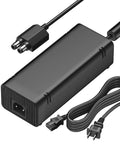 Xbox 360 Slim Power Supply Replacement With Dope Quiet Cooling Fan AC Adapter For Xbox 360 Slim Console Non OEM Replacement Boosted Cooling And Smooth Performance Easy Plug And Play black power brick and AC cable