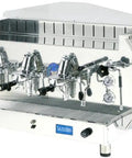 Diamante Three-Group Volumetric Espresso Machine Pro Grade With Sapphire Blue Finish, 22.5 Liter Boiler, 230V, front view