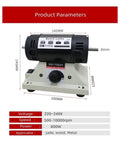 Kickin Power 800W Bench Grinder And Polishing Machine For Woodworking And Jade Carving With Quick Adjust Professional Grade Motor And Flexible Shaft Handle, displayed with product parameters and dimensions.
