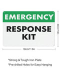 Emergency Response Kit First Aid Sign 8x12 Inches Rust Free Aluminum Weatherproof Wall Mount Safety Warning Sign