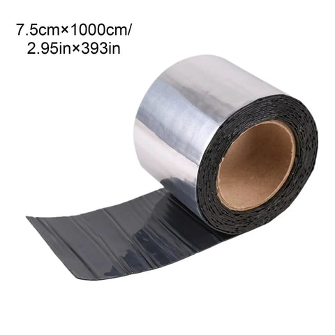 Self Adhesive Waterproof Roof Patch Tape With Asphalt Crack Sealer For Concrete Driveways Deck Rims And Windows in a roll, 7.5cm wide.