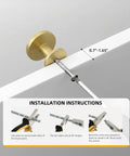 10 Pack Brushed Brass Cabinet Knobs Round Gold Drawer Knobs Kitchen Cabinet Handles Solid Zinc Alloy Pulls For Bathroom Dresser Hardware with screw