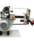 Garage Grade Two By Seventy Two Inch Belt Grinder And Sander Station Variable Speed Drive with motor and adjustable features.