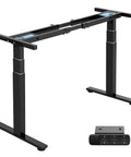 Dual Motor 3-Stage Standing Desk Frame With Electric Height Adjustment, Sit Stand DIY Desk Legs Up To 80 Inch By 31.5 Inch, Heavy Duty 300 Lb Capacity, Memory Controller, Black Frame