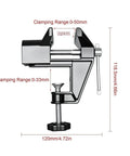 Heavy Duty Mini Work Bench Vise With Adjustable Quick Release Clamp For Multifunctional Carving Tools and secure DIY home repair projects with 50mm clamping range.